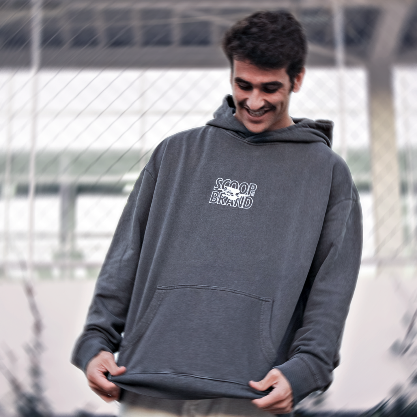 JET GREY "BENDITO PROBLEMA" OVERSIZED HOODIE