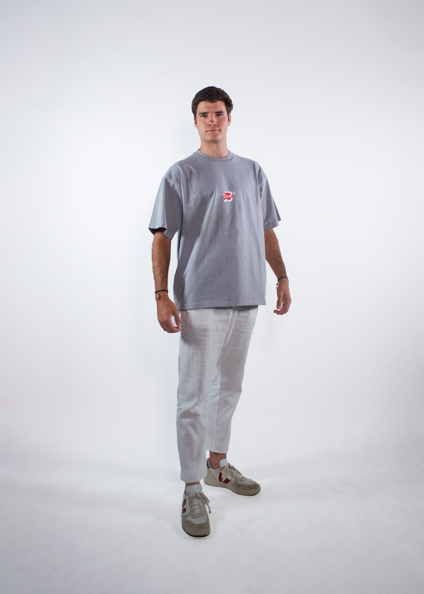 WASHED MOONDUST GREY "BENDITO PROBLEMA" OVERSIZED TEE