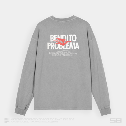 WASHED MOONDUST GREY "BENDITO PROBLEMA" THICKSLEEVE