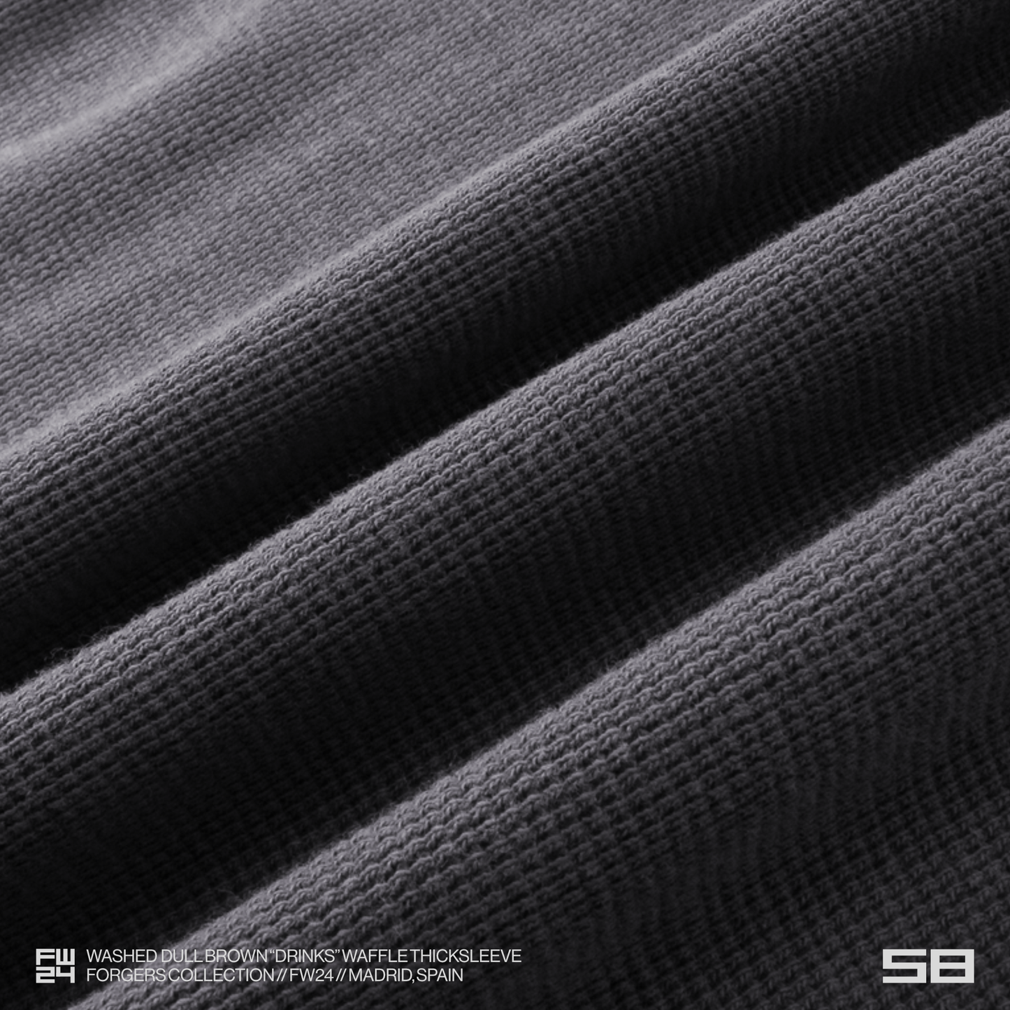 WASHED SLATE "DRINKS" WAFFLE THICKSLEEVE