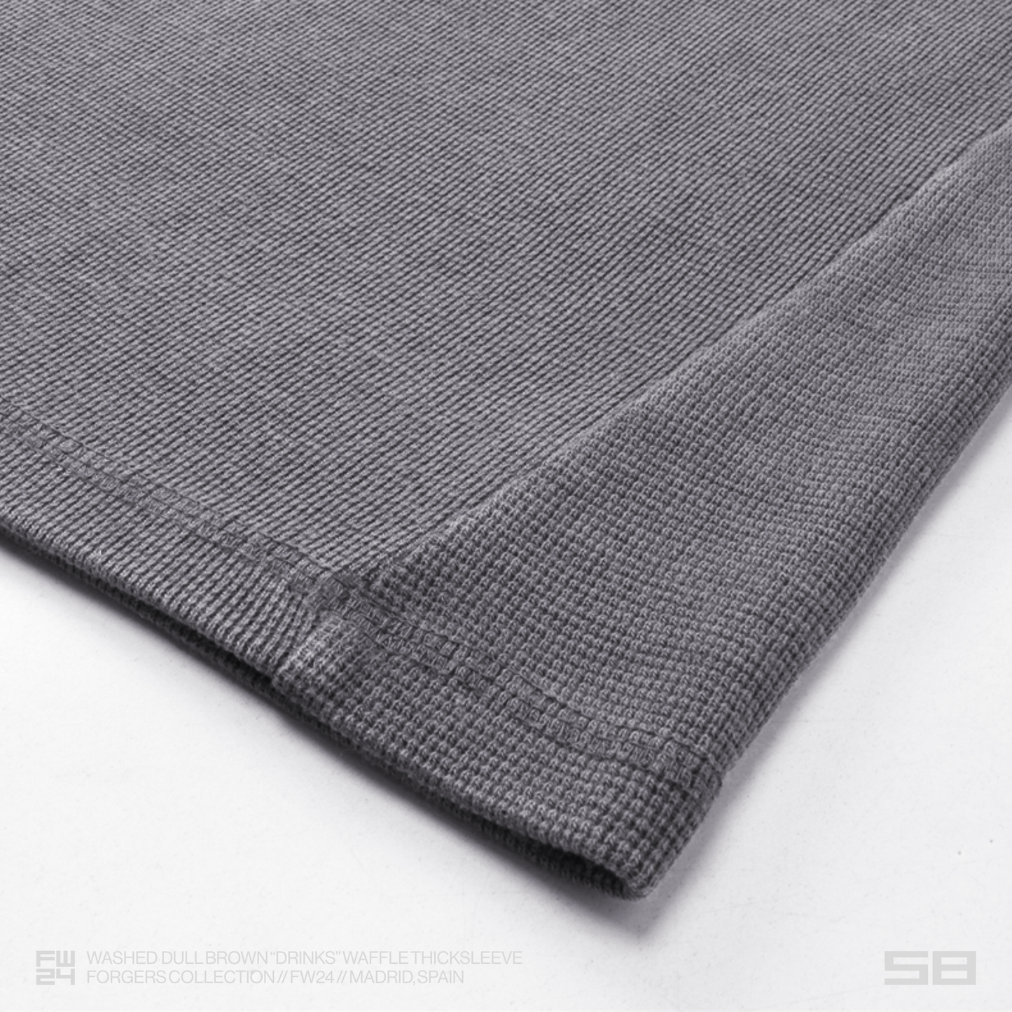 WASHED SLATE "DRINKS" WAFFLE THICKSLEEVE