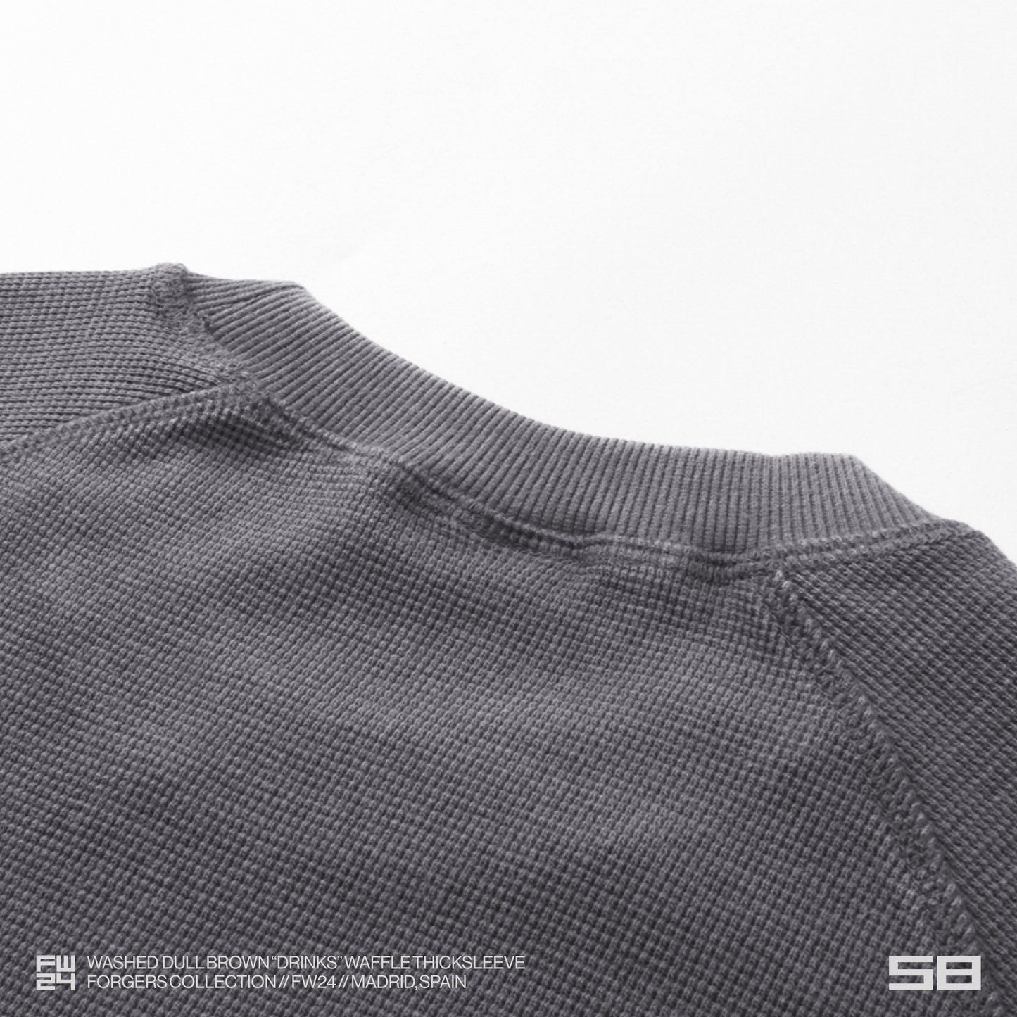 WASHED SLATE "DRINKS" WAFFLE THICKSLEEVE