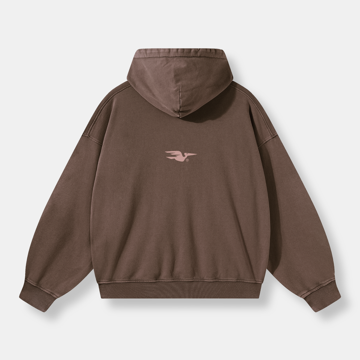 LOGO WASHED BROWN CHOCOLATE OVERSIZED HOODIE
