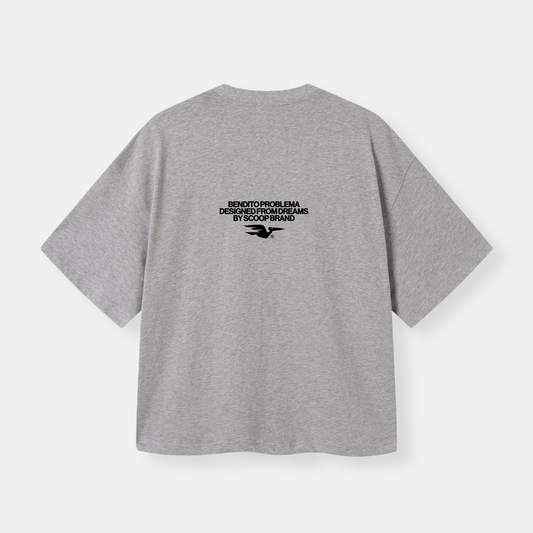 LOGO HEATHER GREY CROPPED TEE