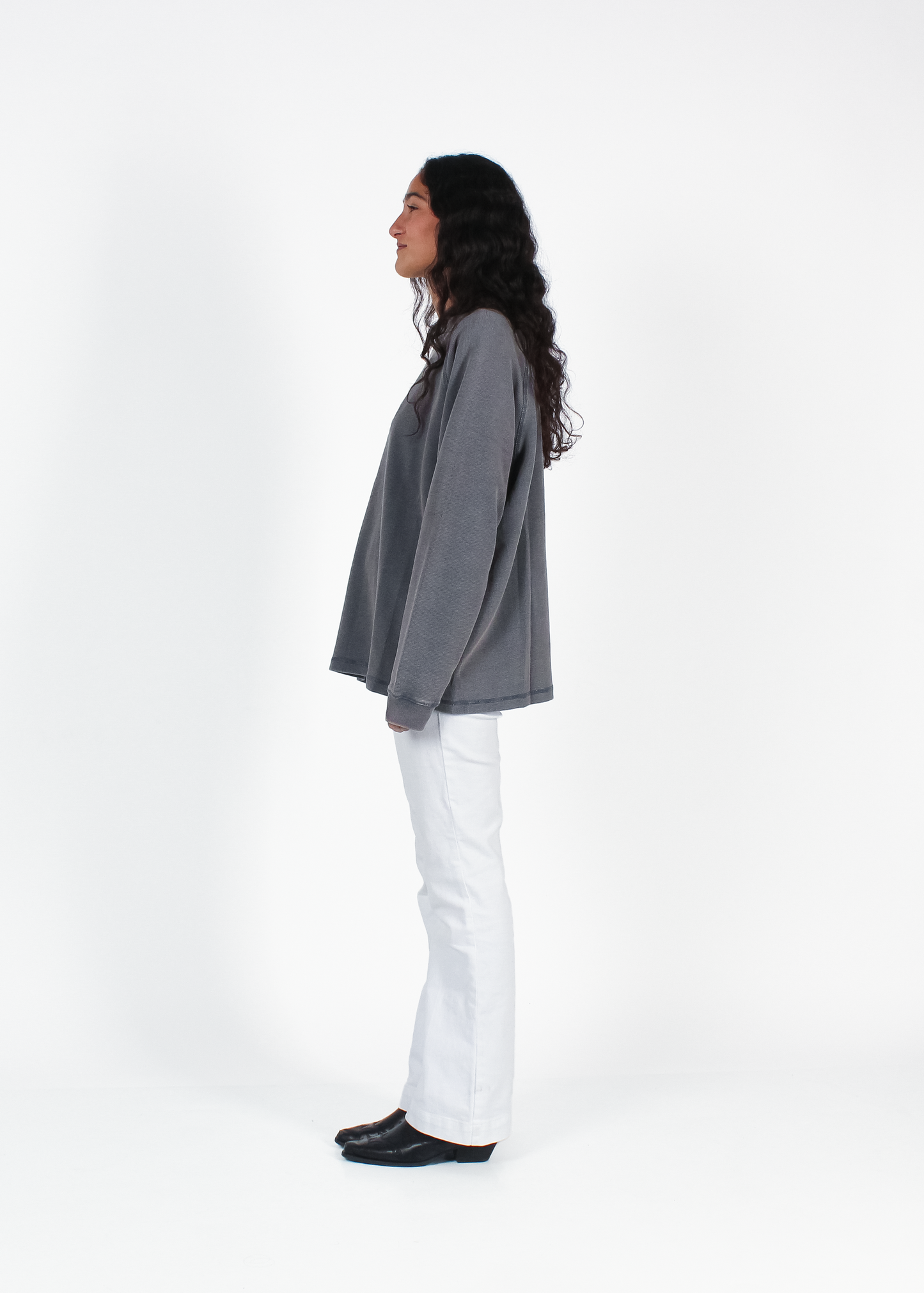 WASHED SLATE "DRINKS" WAFFLE THICKSLEEVE