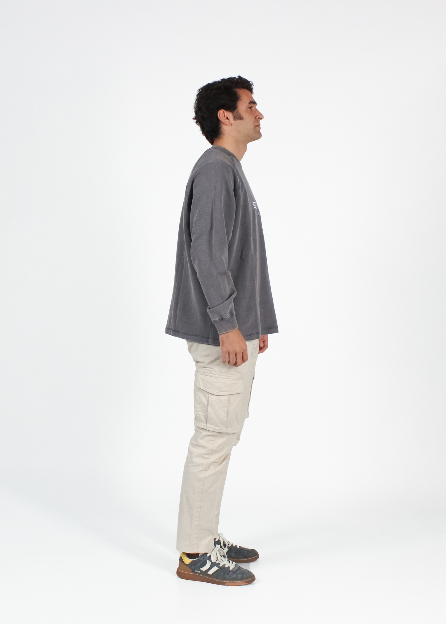 WASHED SLATE "DRINKS" WAFFLE THICKSLEEVE