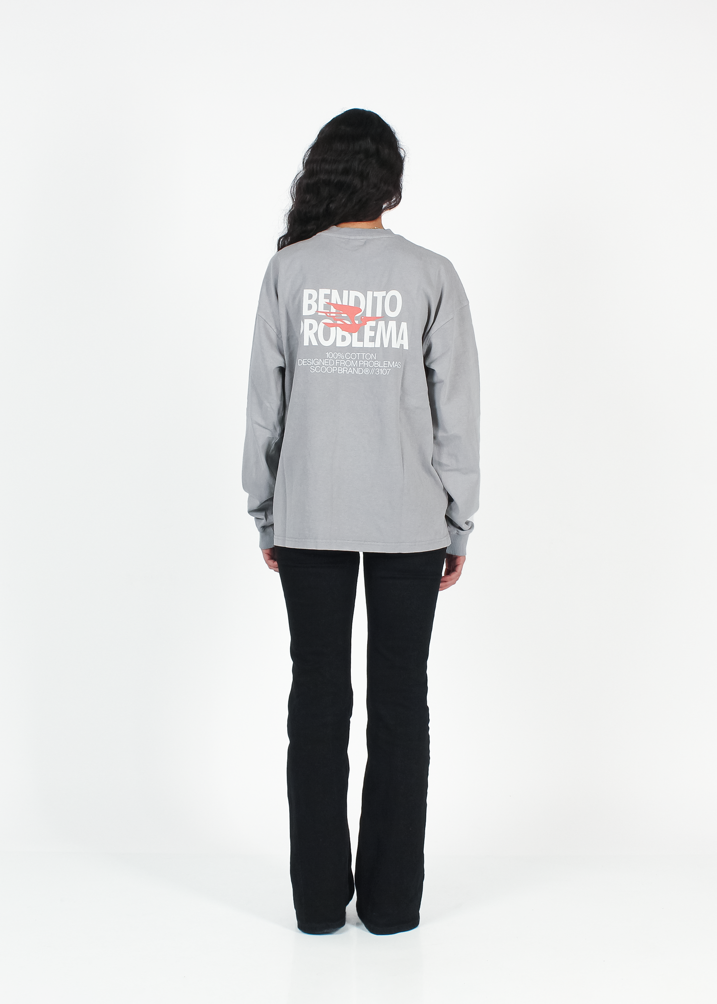 WASHED MOONDUST GREY "BENDITO PROBLEMA" THICKSLEEVE