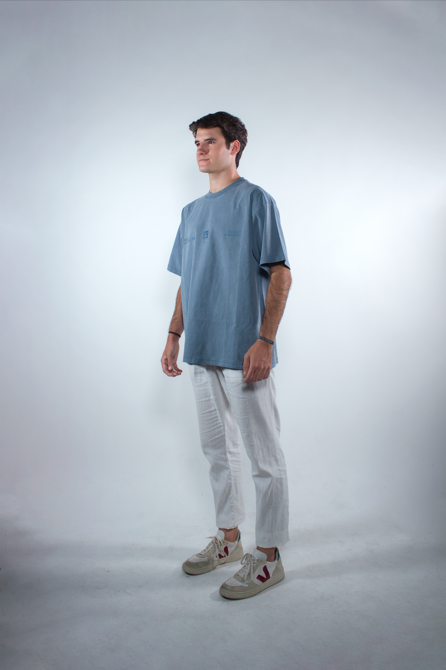 WASHED SLATE BLUE "EVERYDAY CUSTOMS" OVERSIZED TEE
