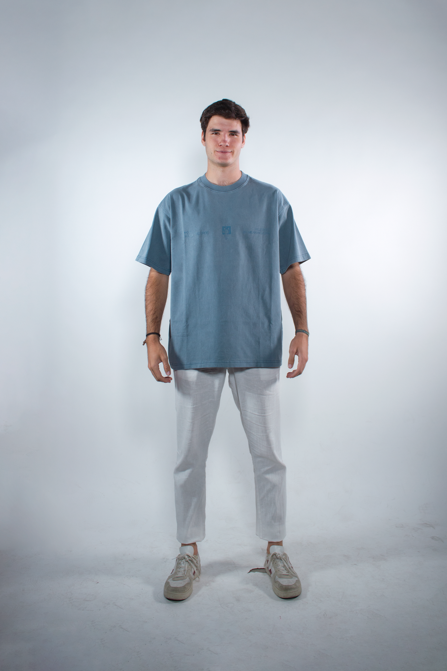 WASHED SLATE BLUE "EVERYDAY CUSTOMS" OVERSIZED TEE