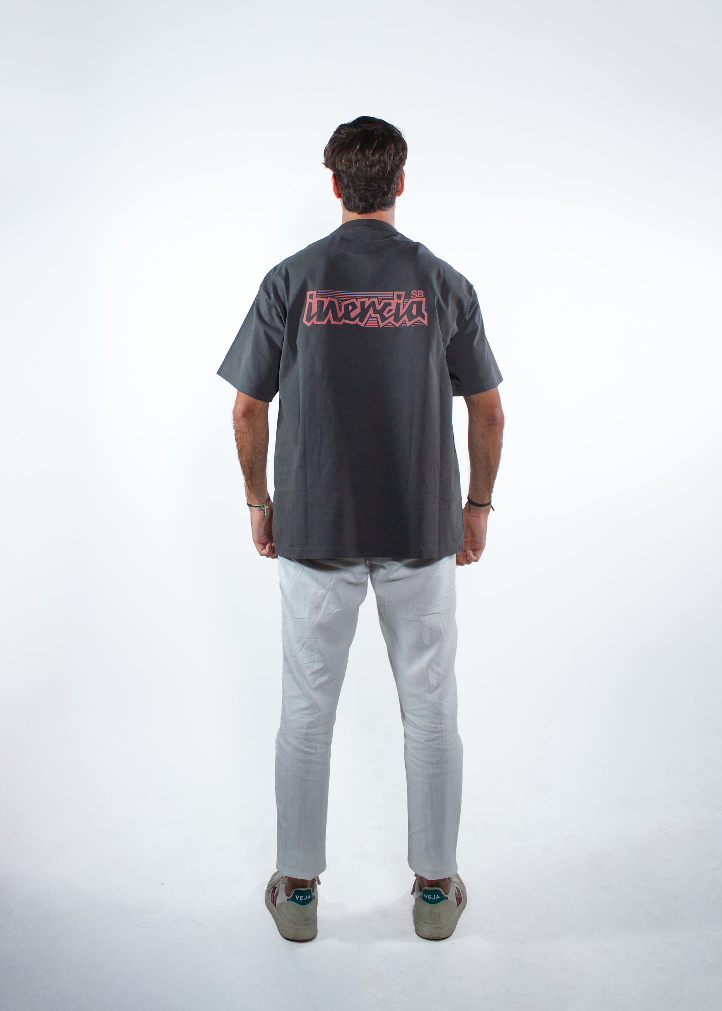 WASHED SHADOW GREY "INERCIA" OVERSIZED TEE