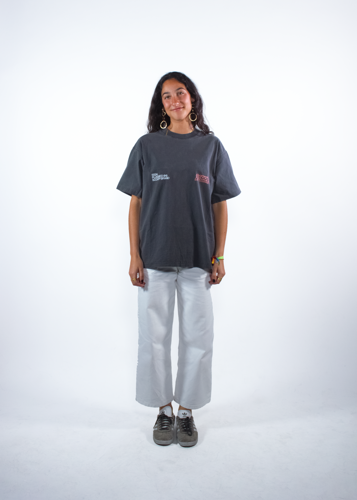 WASHED SHADOW GREY "INERCIA" OVERSIZED TEE