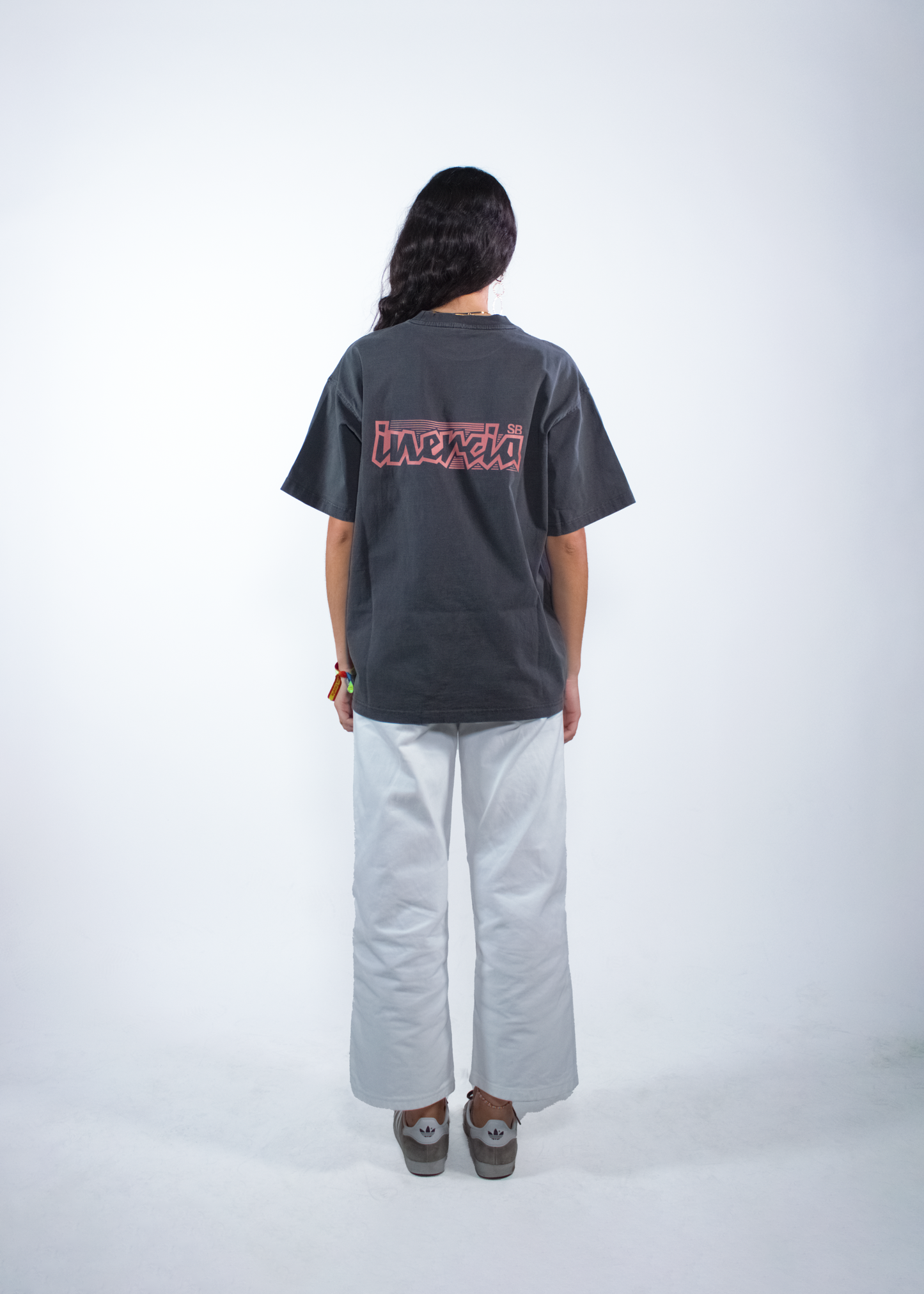 WASHED SHADOW GREY "INERCIA" OVERSIZED TEE