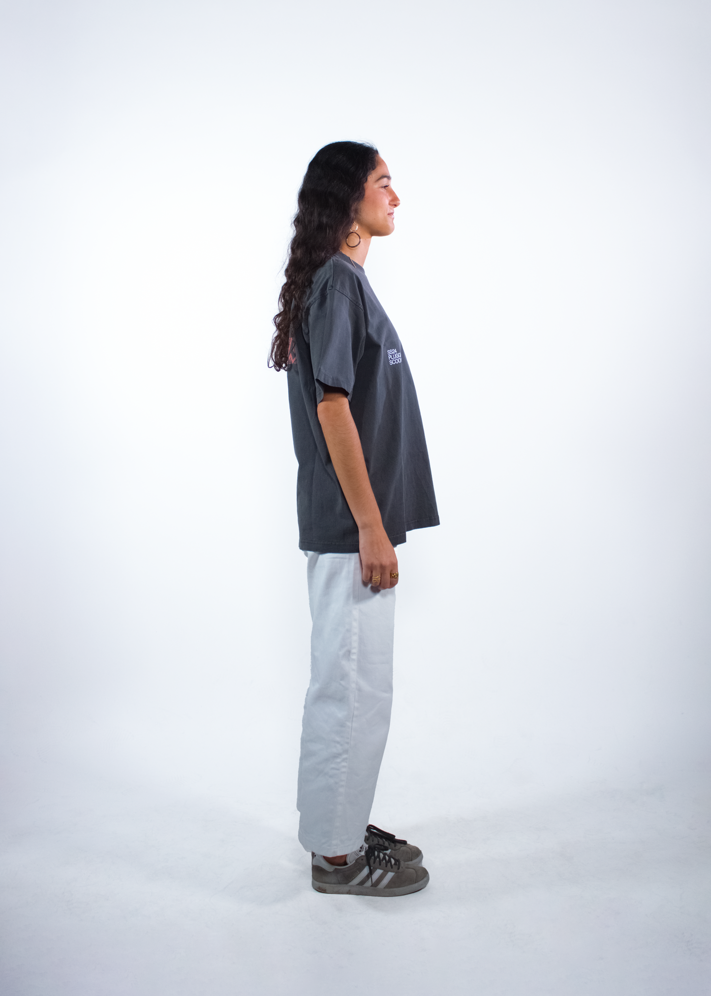 WASHED SHADOW GREY "INERCIA" OVERSIZED TEE