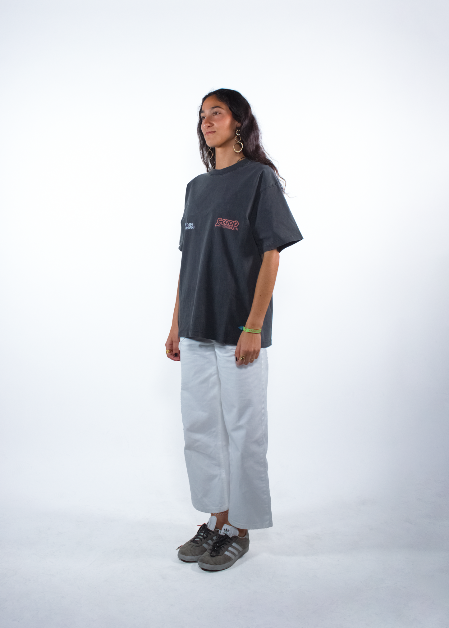 WASHED SHADOW GREY "INERCIA" OVERSIZED TEE