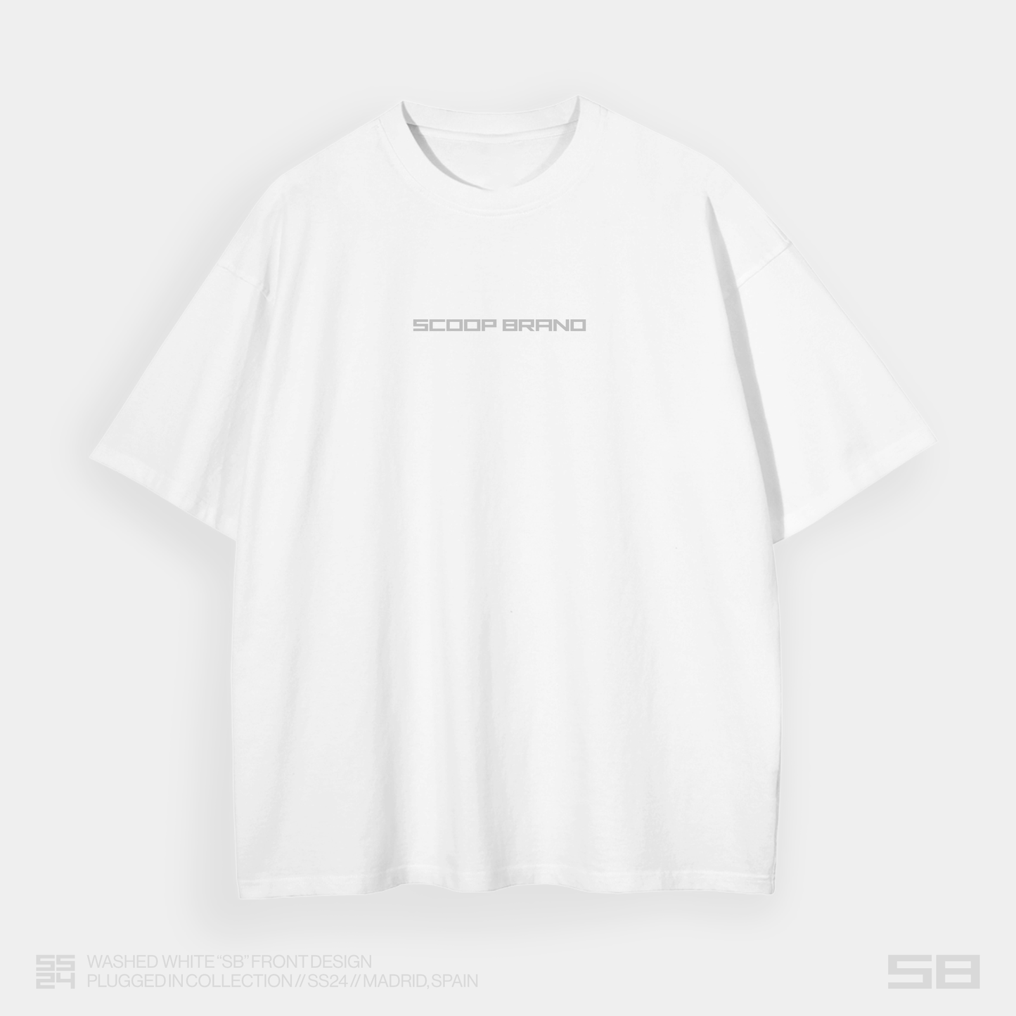 WASHED WHITE “SB” OVERSIZED TEE
