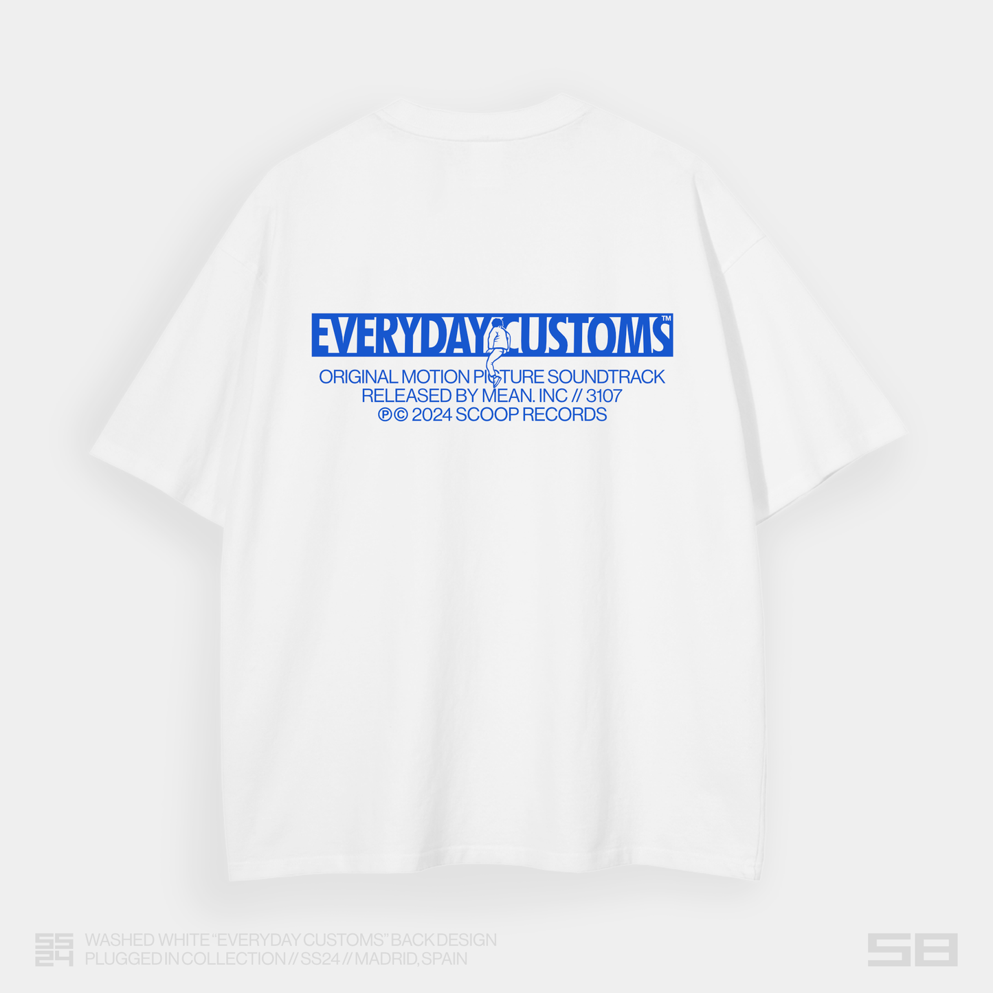 WASHED WHITE "EVERYDAY CUSTOMS" OVERSIZED TEE