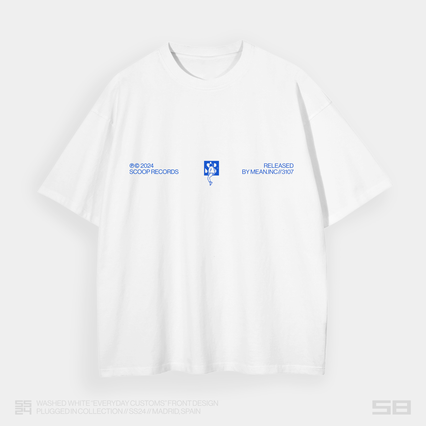 WASHED WHITE "EVERYDAY CUSTOMS" OVERSIZED TEE