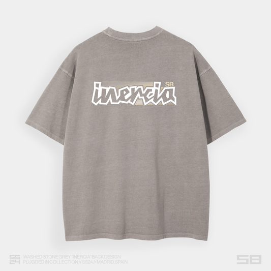 WASHED STONE GREY "INERCIA" OVERSIZED TEE