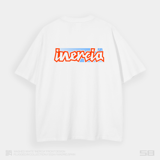 WASHED WHITE "INERCIA" OVERSIZED TEE