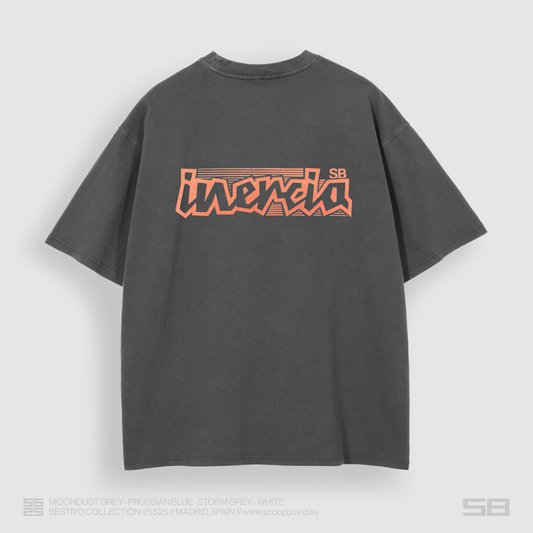 WASHED SHADOW GREY "INERCIA" OVERSIZED TEE