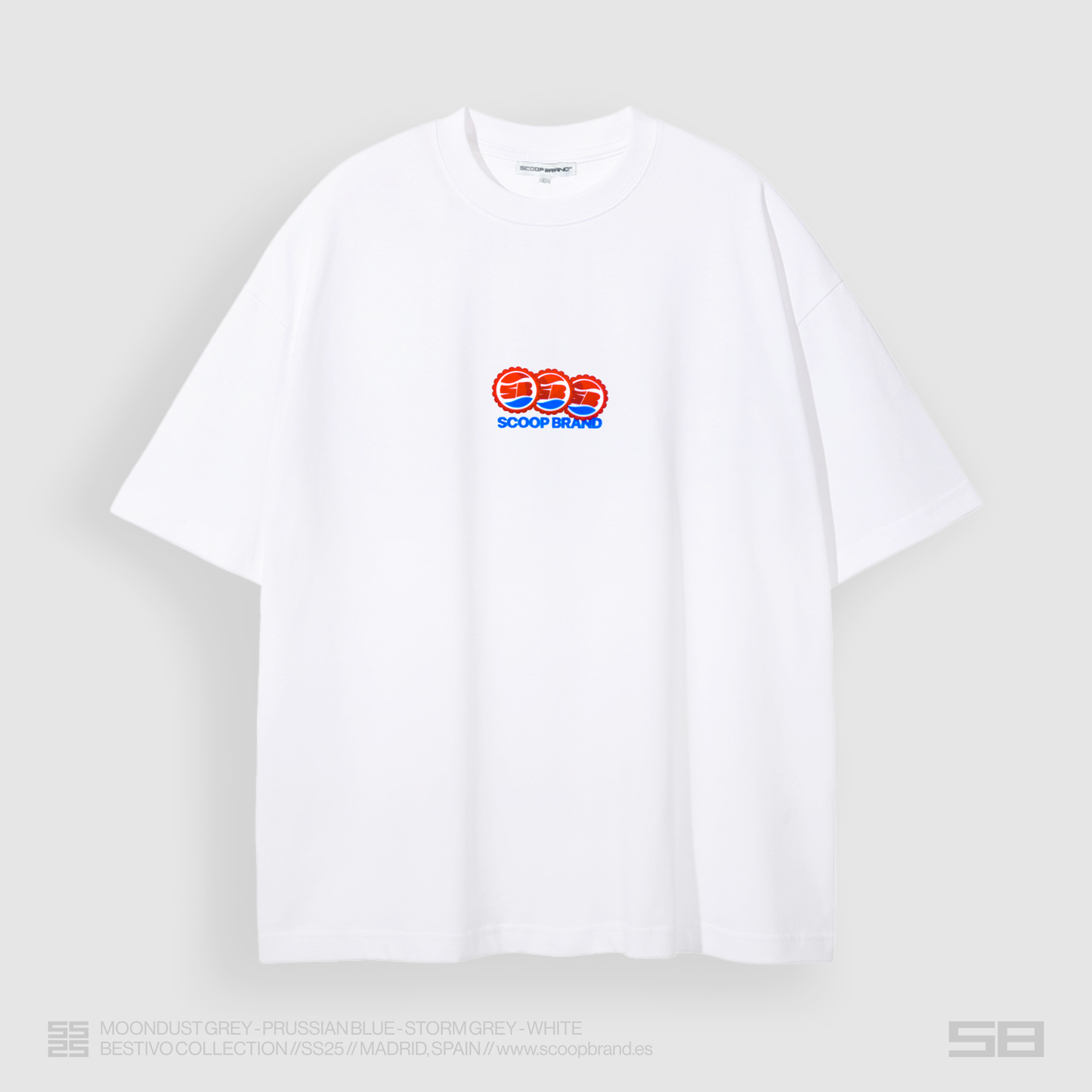 WHITE "DRINKS" OVERSIZED TEE