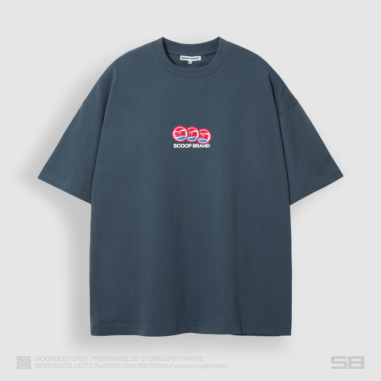 PRUSSIAN BLUE "DRINKS" OVERSIZED TEE