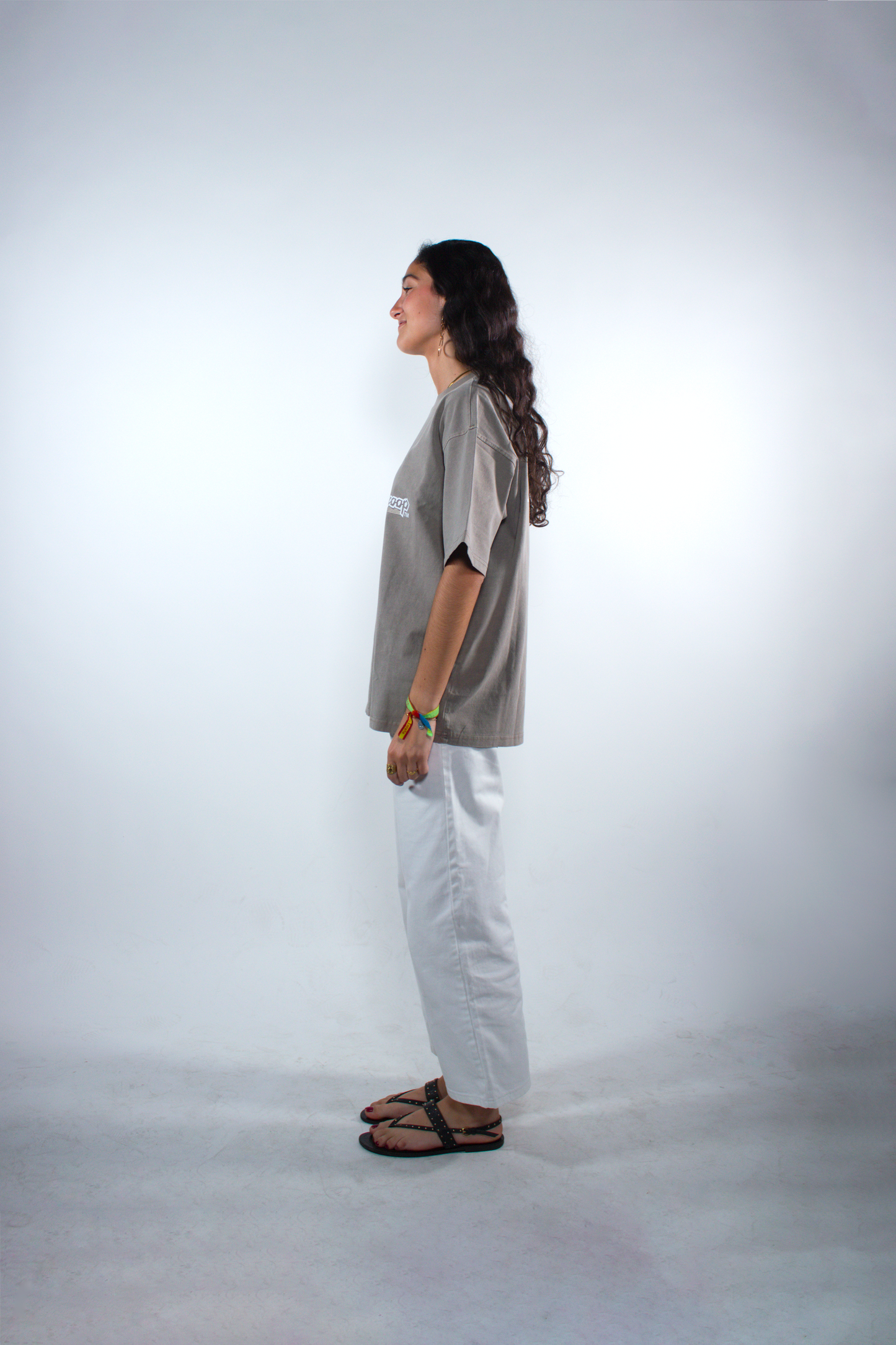 WASHED STONE GREY "INERCIA" OVERSIZED TEE