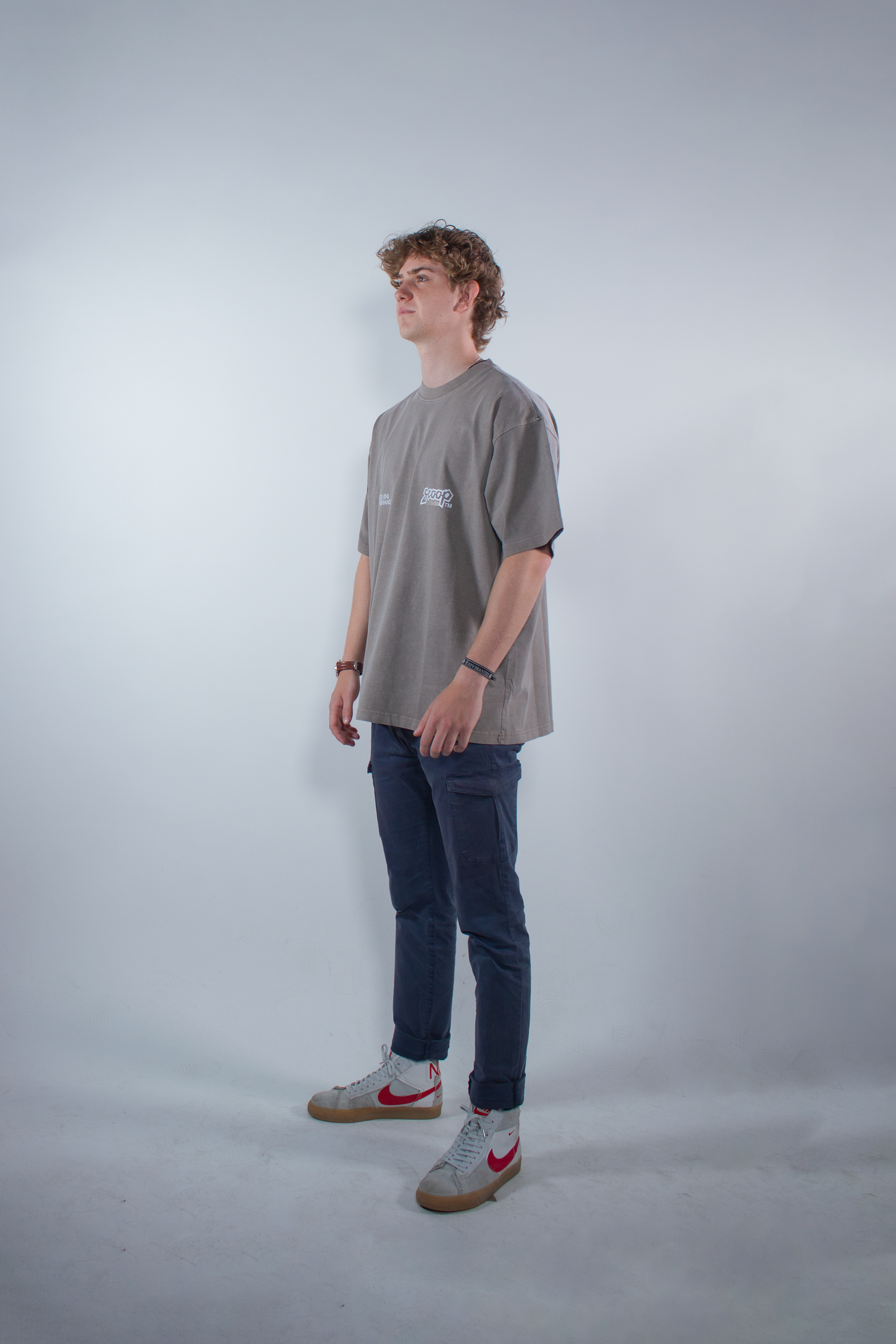 WASHED STONE GREY "INERCIA" OVERSIZED TEE