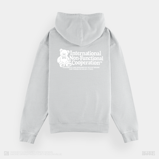 MOONDUST GREY "NON-FUNCTIONAL" OVERSIZED HOODIE