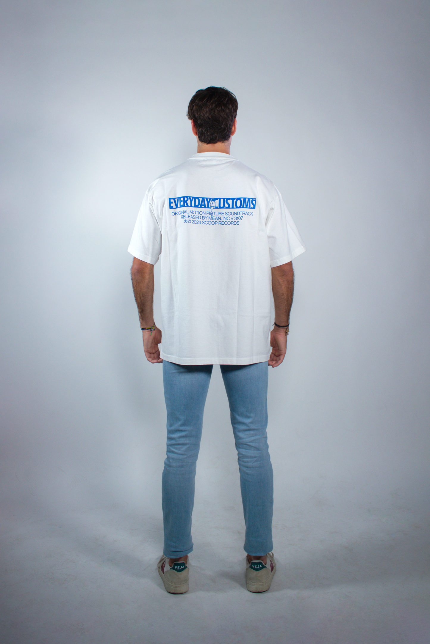 WASHED WHITE "EVERYDAY CUSTOMS" OVERSIZED TEE