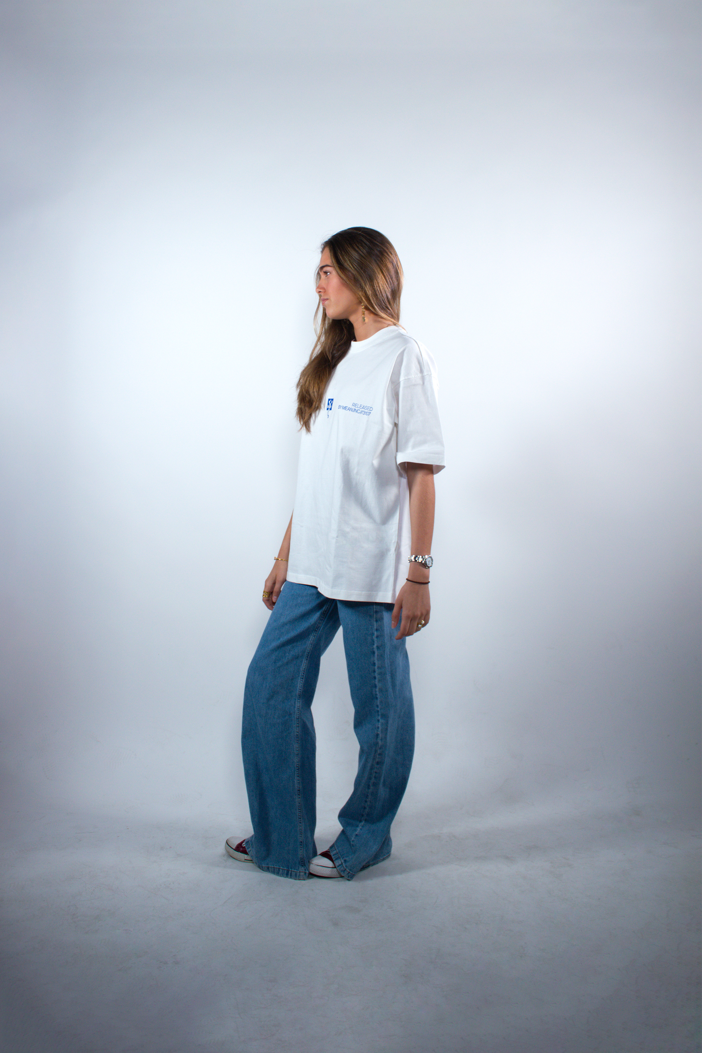 WASHED WHITE "EVERYDAY CUSTOMS" OVERSIZED TEE