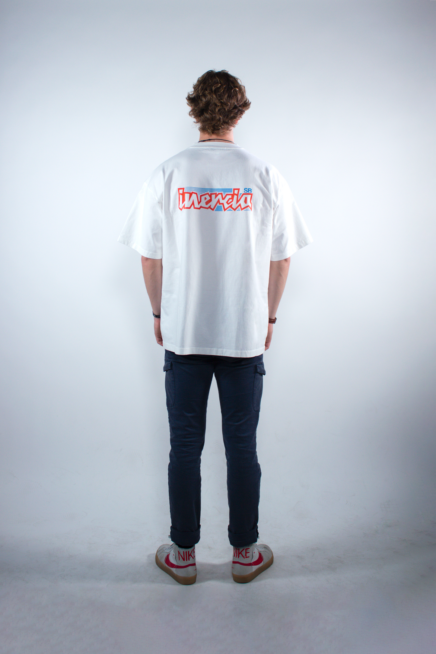 WASHED WHITE "INERCIA" OVERSIZED TEE