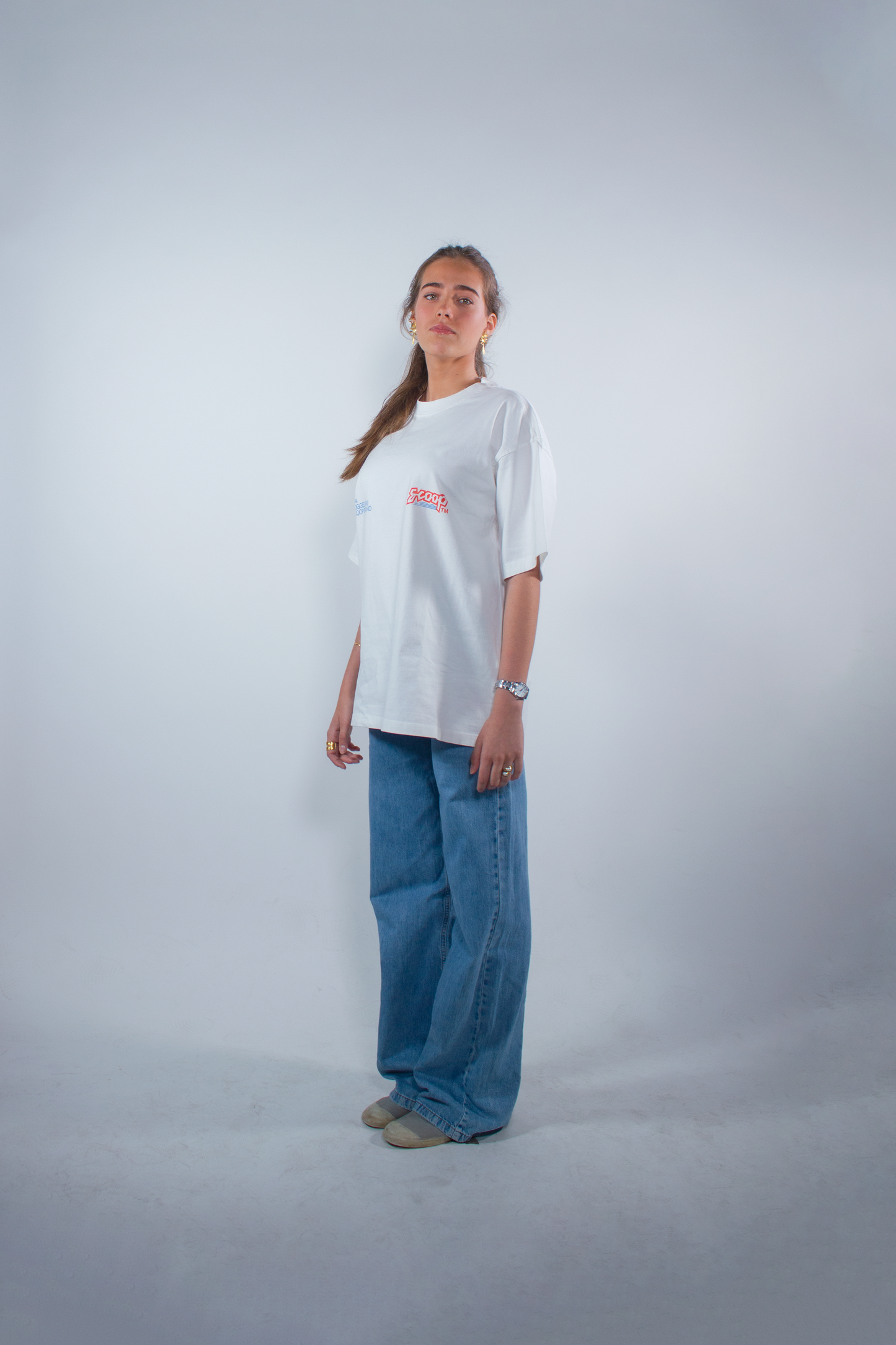 WASHED WHITE "INERCIA" OVERSIZED TEE
