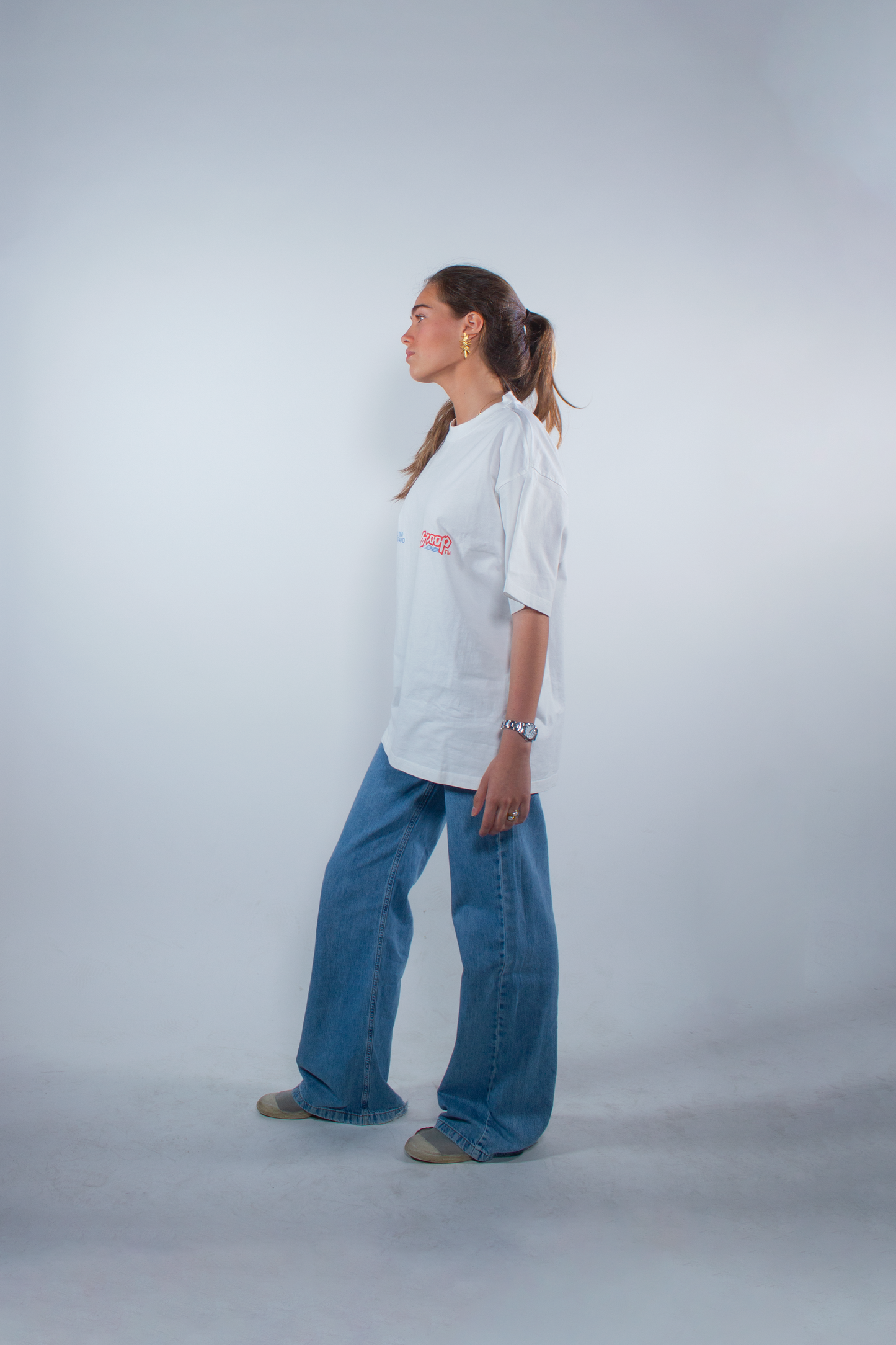 WASHED WHITE "INERCIA" OVERSIZED TEE