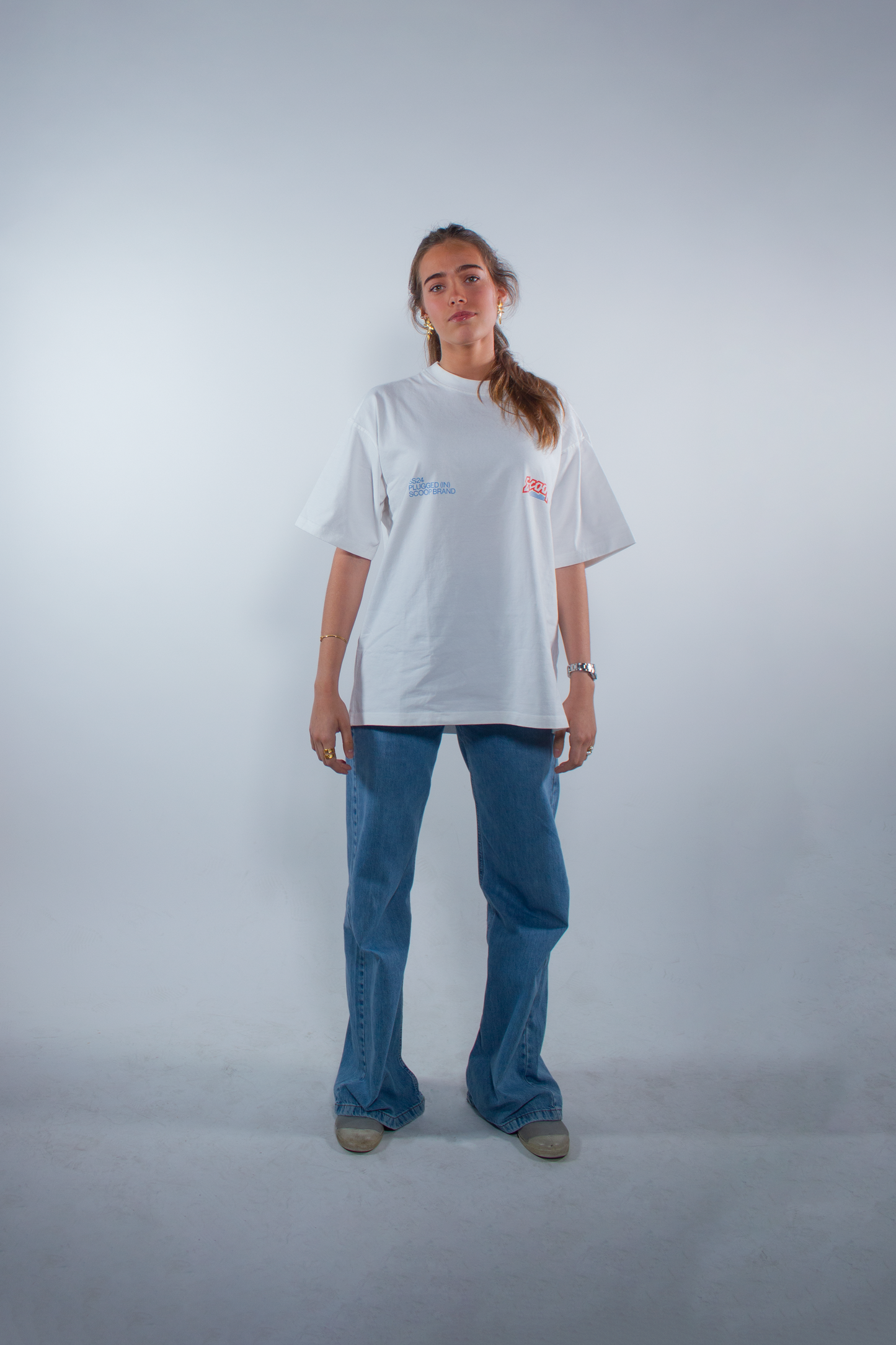 WASHED WHITE "INERCIA" OVERSIZED TEE