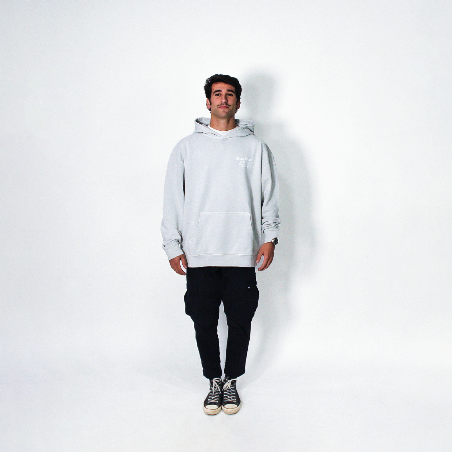 MOONDUST GREY "NON-FUNCTIONAL" OVERSIZED HOODIE