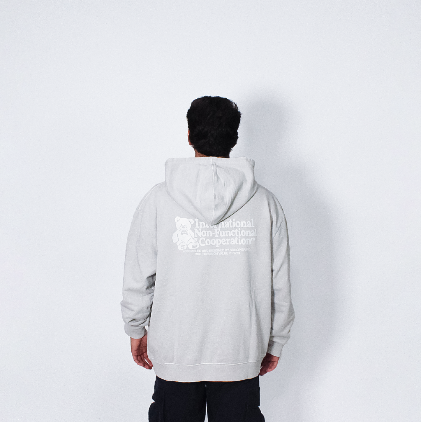 MOONDUST GREY "NON-FUNCTIONAL" OVERSIZED HOODIE