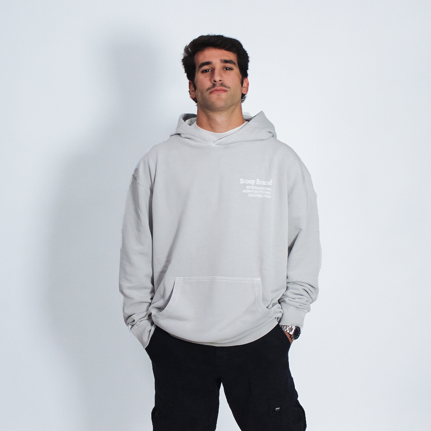MOONDUST GREY "NON-FUNCTIONAL" OVERSIZED HOODIE