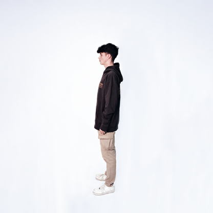 HICKORY BROWN "RIGHT THERE" OVERSIZED HOODIE