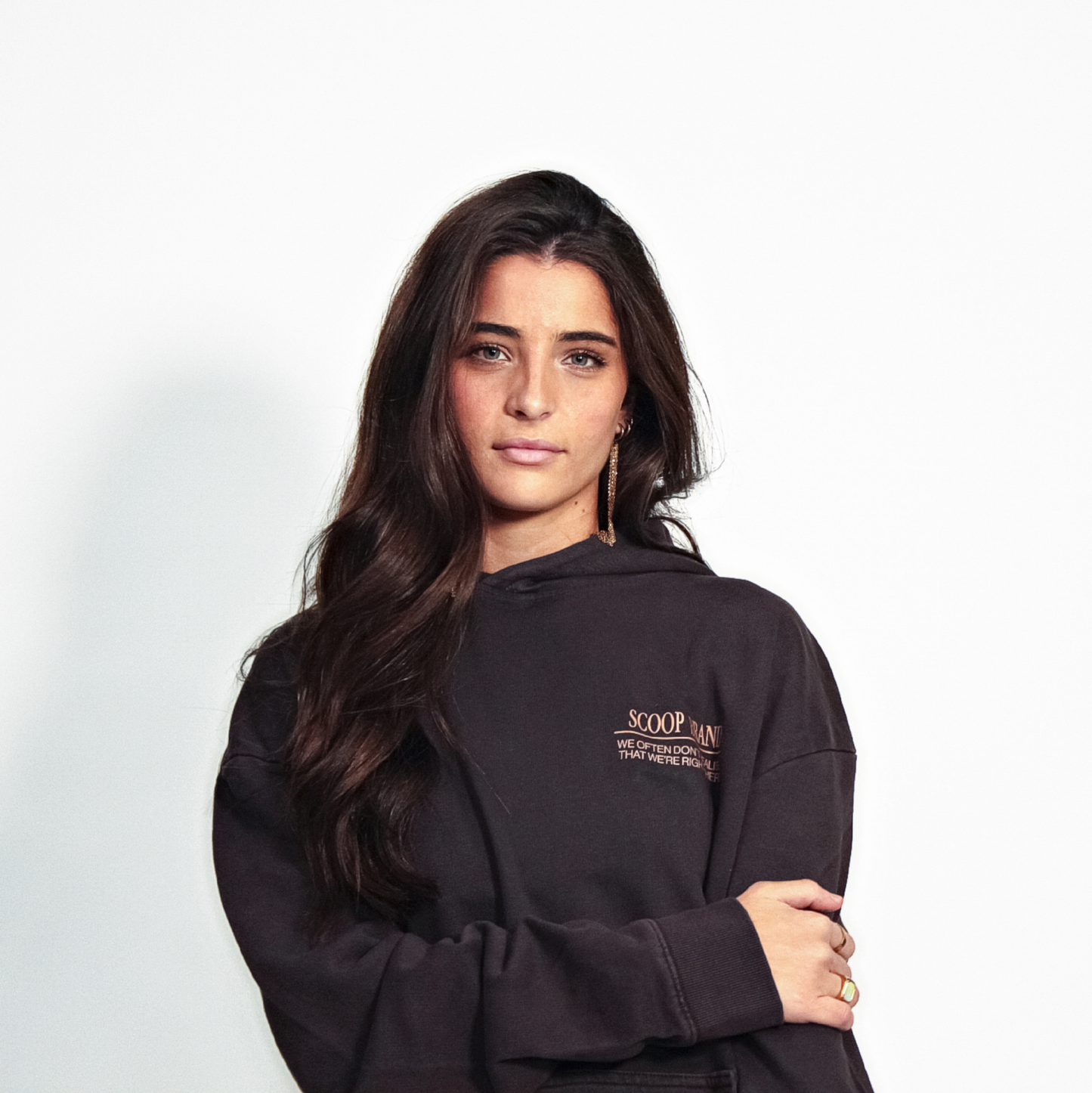 HICKORY BROWN "RIGHT THERE" OVERSIZED HOODIE