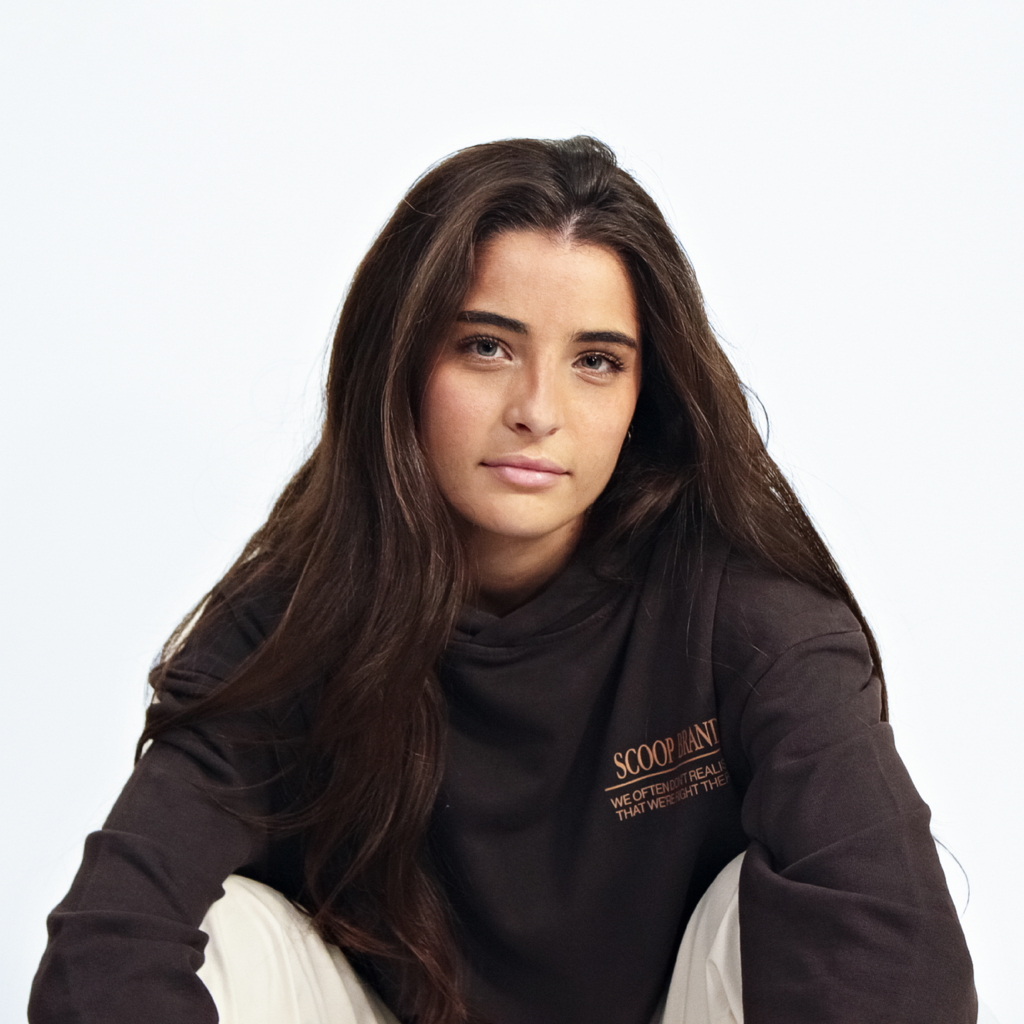 HICKORY BROWN "RIGHT THERE" OVERSIZED HOODIE