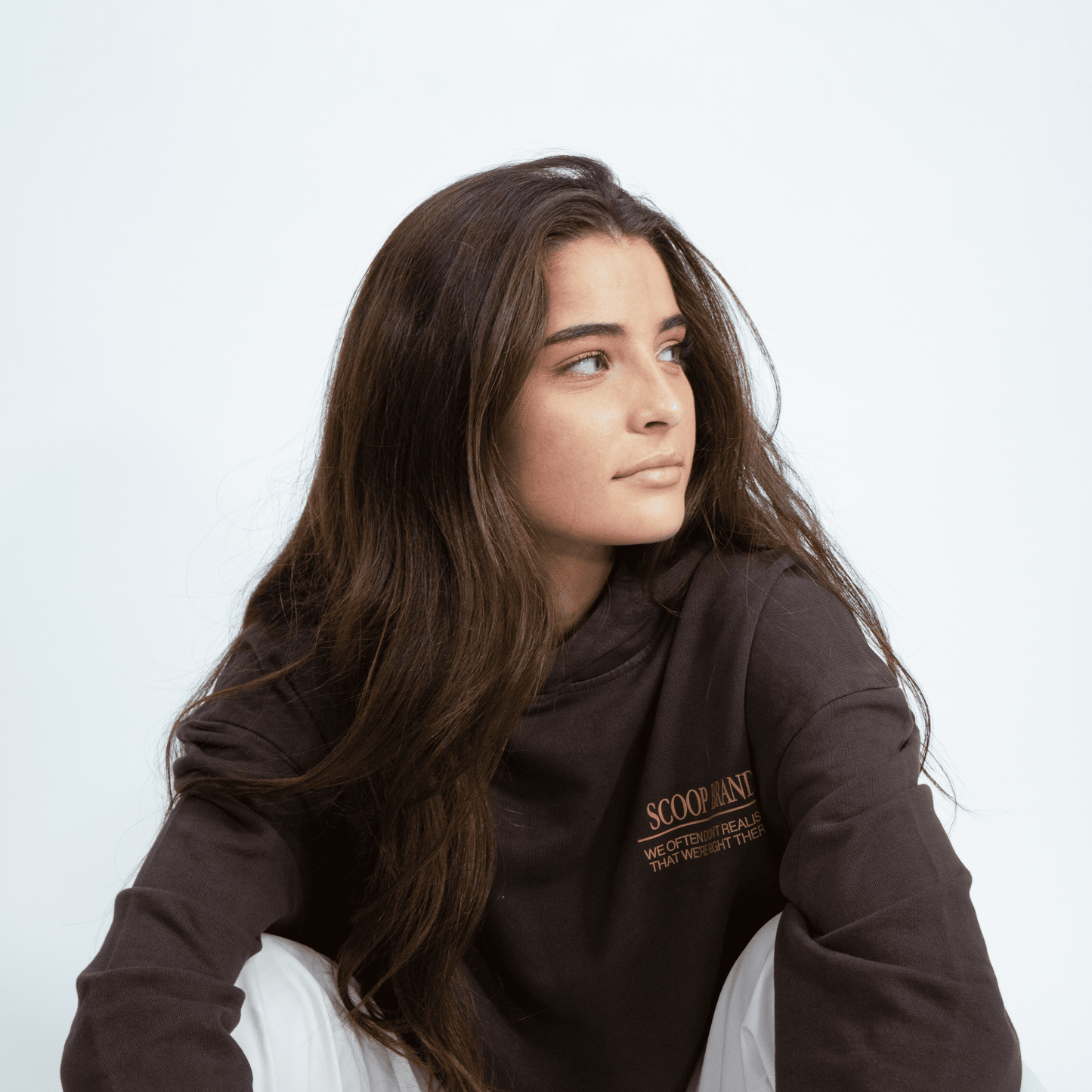 HICKORY BROWN "RIGHT THERE" OVERSIZED HOODIE