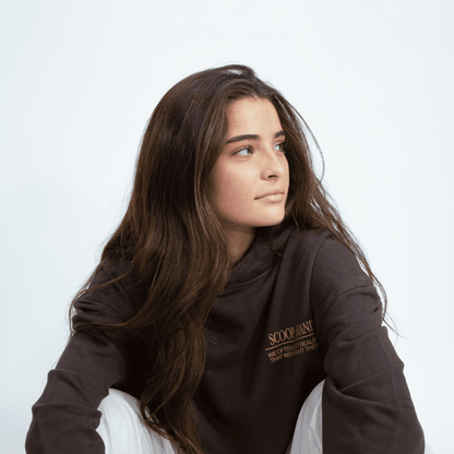 HICKORY BROWN "RIGHT THERE" OVERSIZED HOODIE