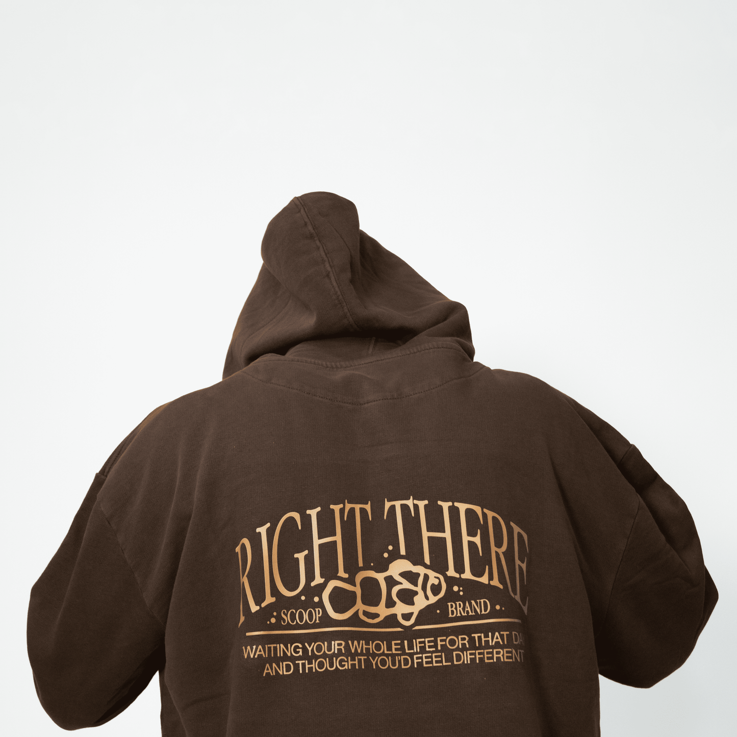 HICKORY BROWN "RIGHT THERE" OVERSIZED HOODIE