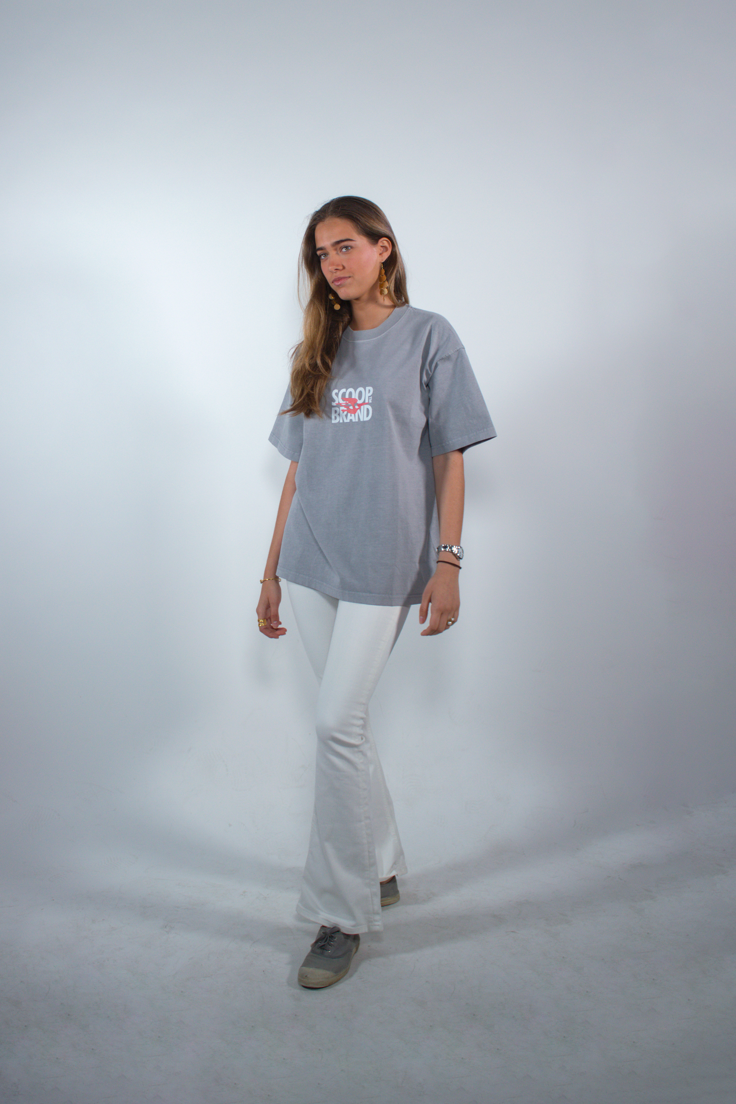 WASHED MOONDUST GREY "BENDITO PROBLEMA" OVERSIZED TEE
