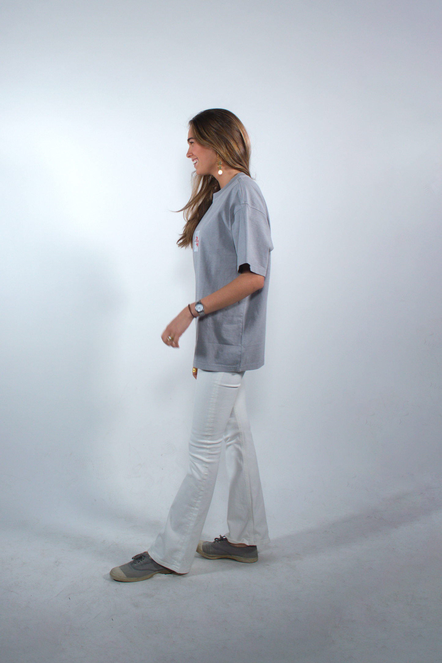 WASHED MOONDUST GREY "BENDITO PROBLEMA" OVERSIZED TEE