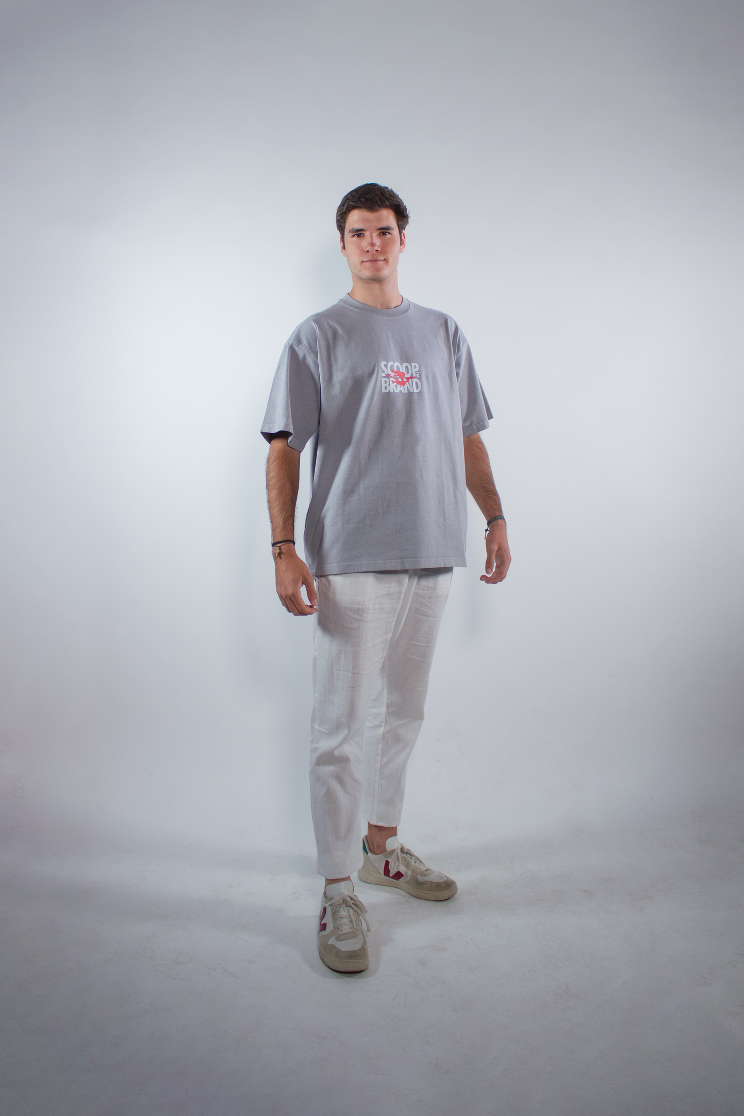WASHED MOONDUST GREY "BENDITO PROBLEMA" OVERSIZED TEE