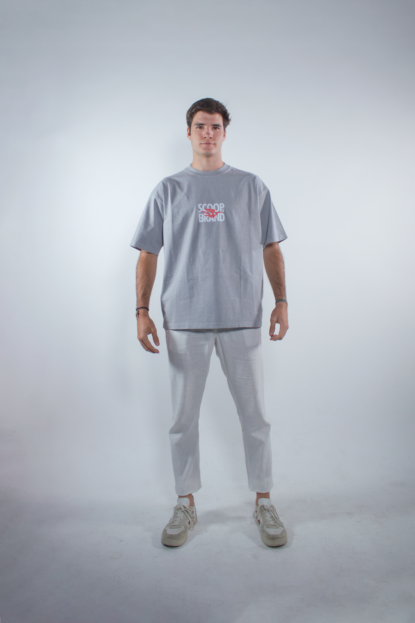 WASHED MOONDUST GREY "BENDITO PROBLEMA" OVERSIZED TEE