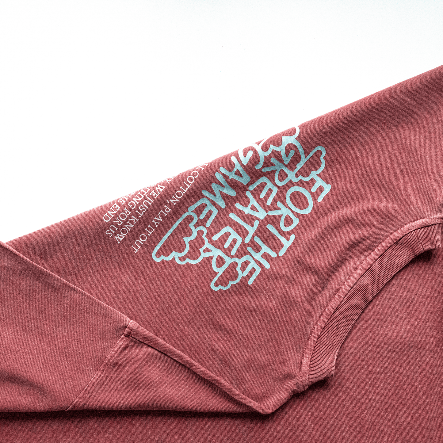 WASHED BRICK RED "FOR THE GREATER GAME" OVERSIZED TEE