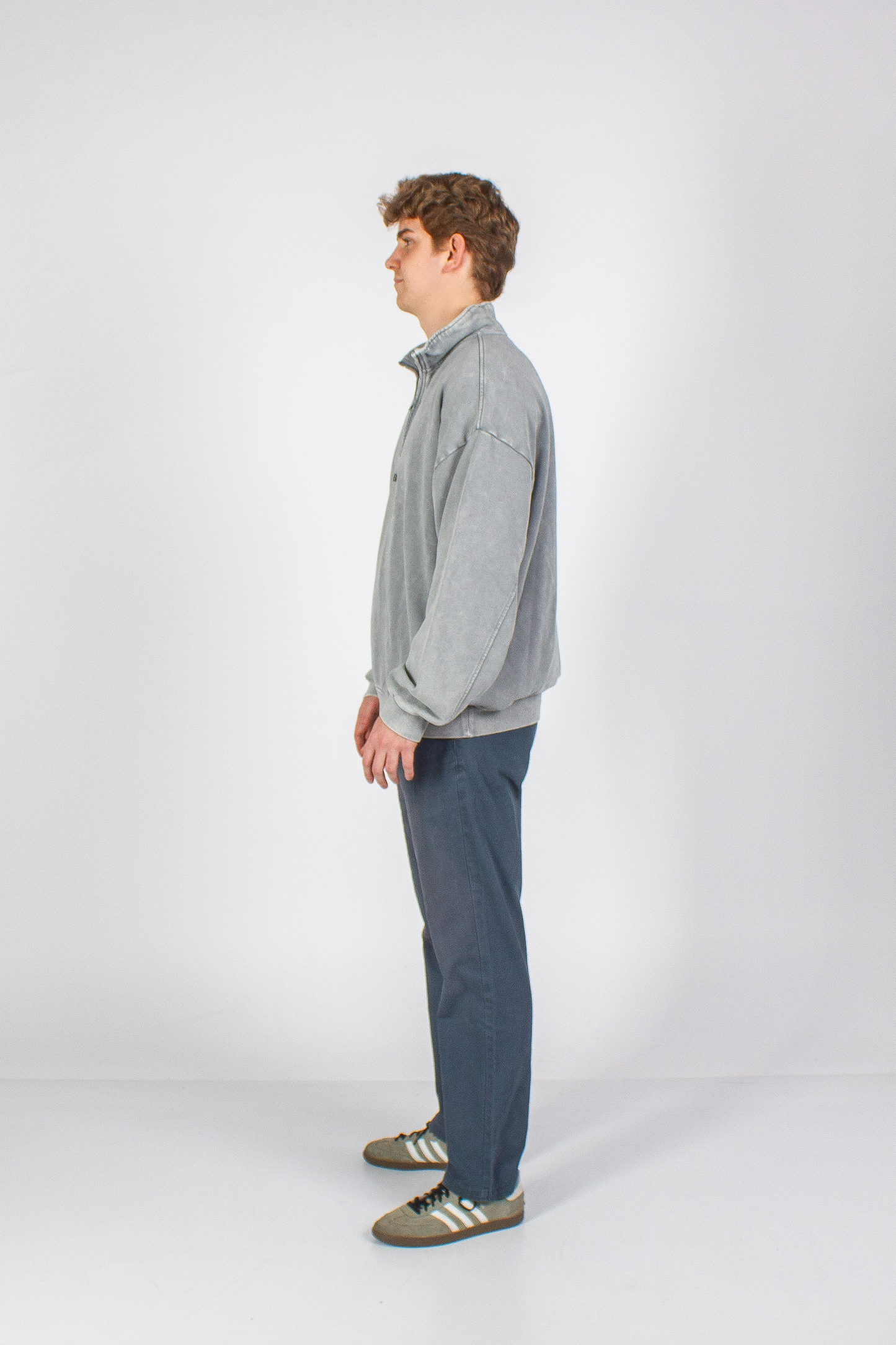 WASHED MOONDUST GREY "SAFE" HALF-ZIP